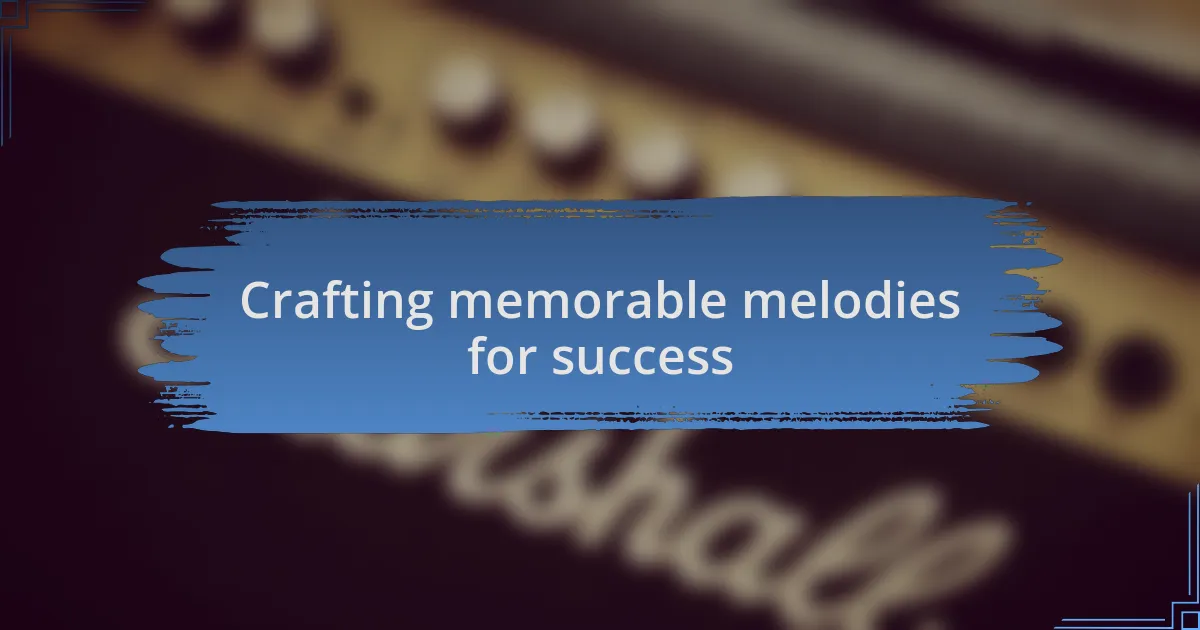 Crafting memorable melodies for success