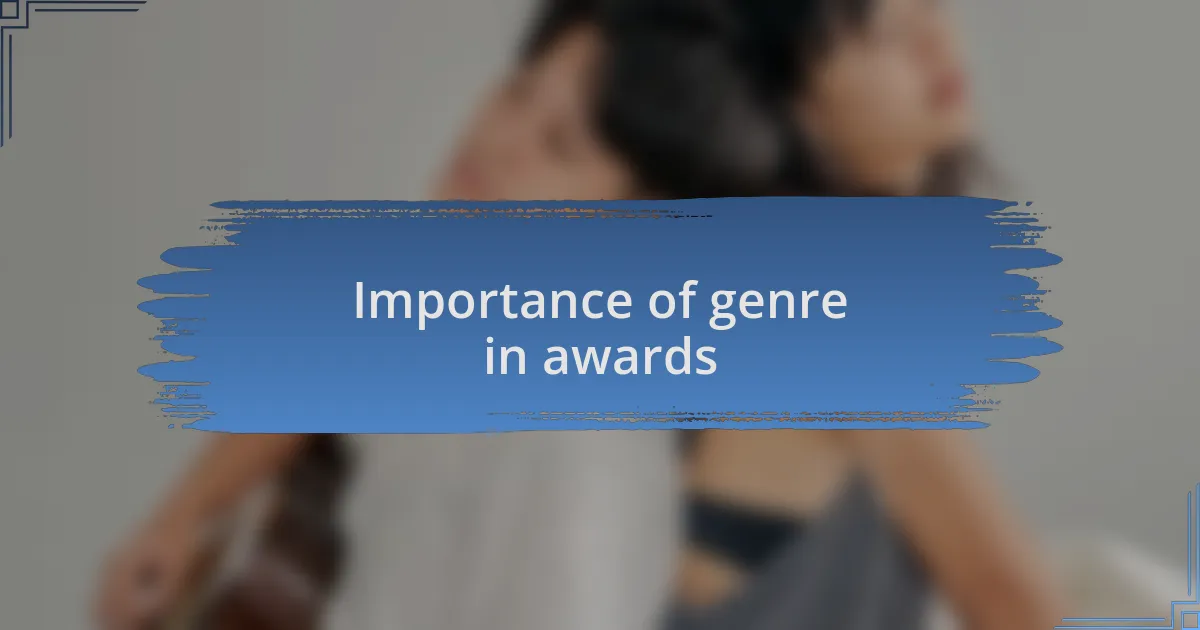 Importance of genre in awards