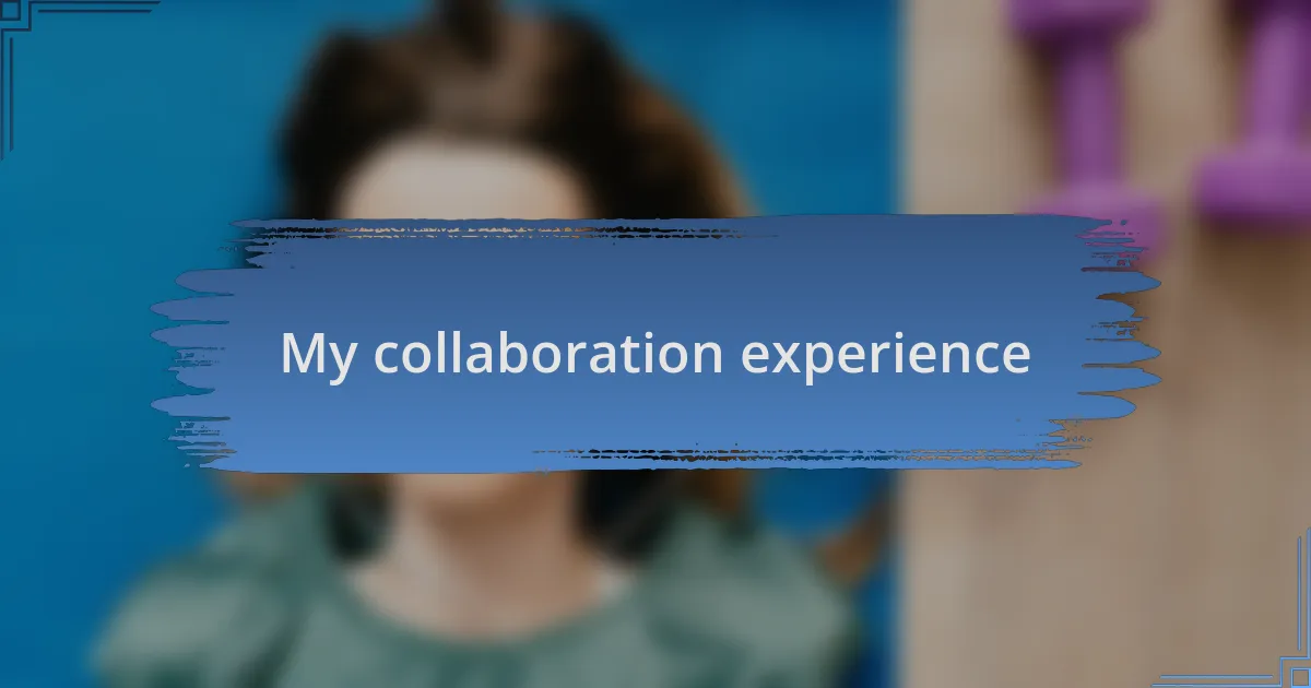 My collaboration experience