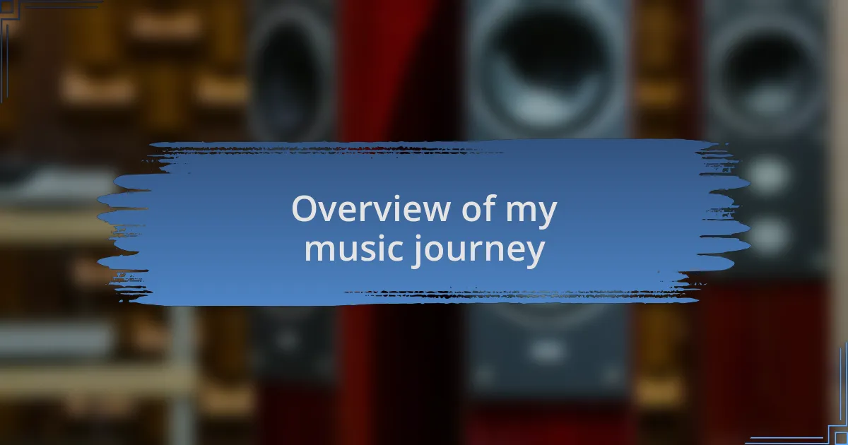 Overview of my music journey